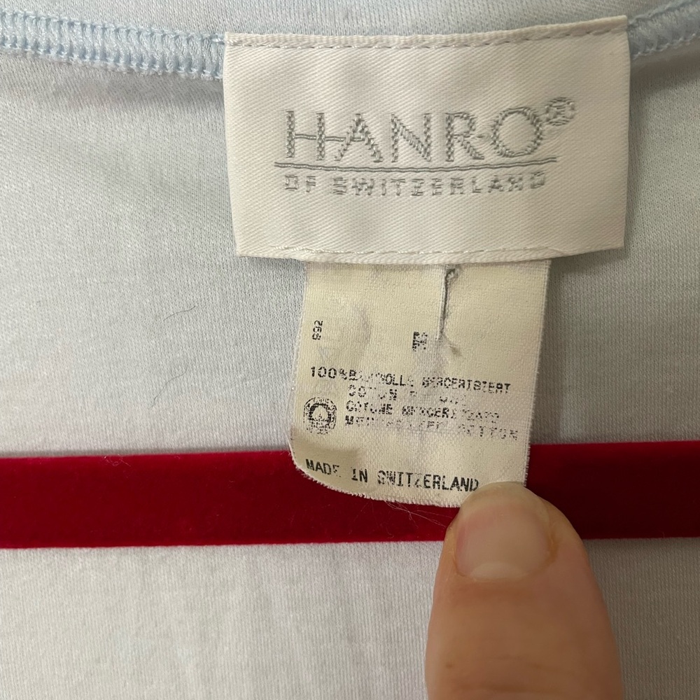 Hanro of Switzerland Soft Blue Long Sleeve Cotton Nightgown Size M - Picture 4 of 4